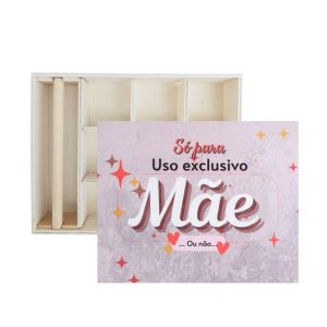 Caixa de bijuteria "Uso exclusivo da Mãe"