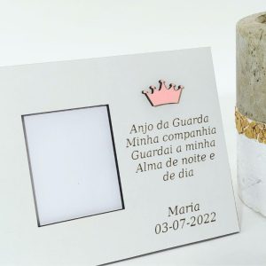 Moldura personalizada com Coroa Rosa