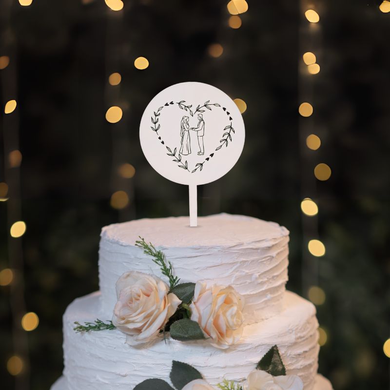 Topo de bolo Casamento minimalista